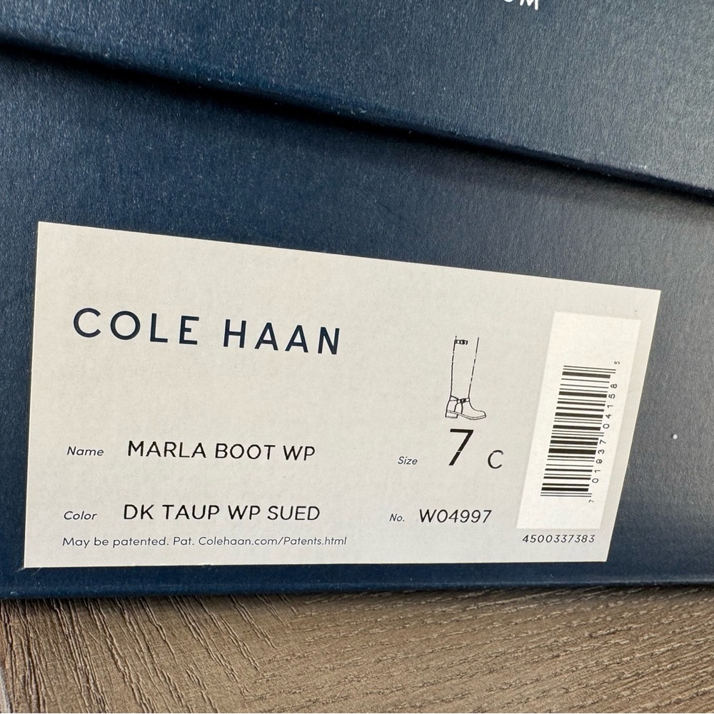 Cole Haan Marla Boot WP in Dark Taupe Suede